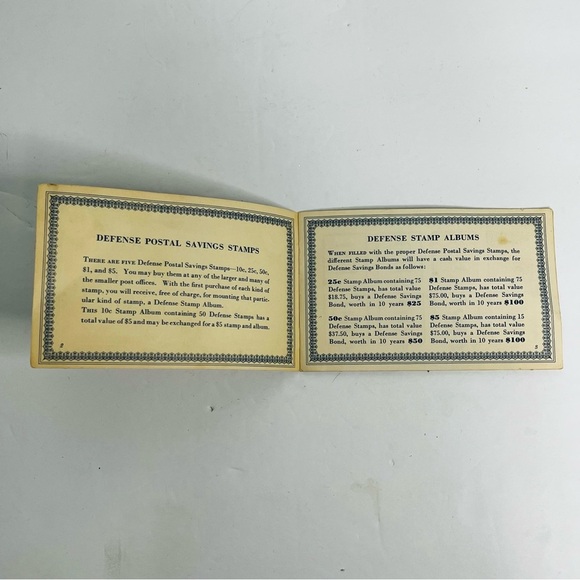 us w57 2 in postal savings booklet form ps33-10a savings stamps 1941 - Picture 2 of 8